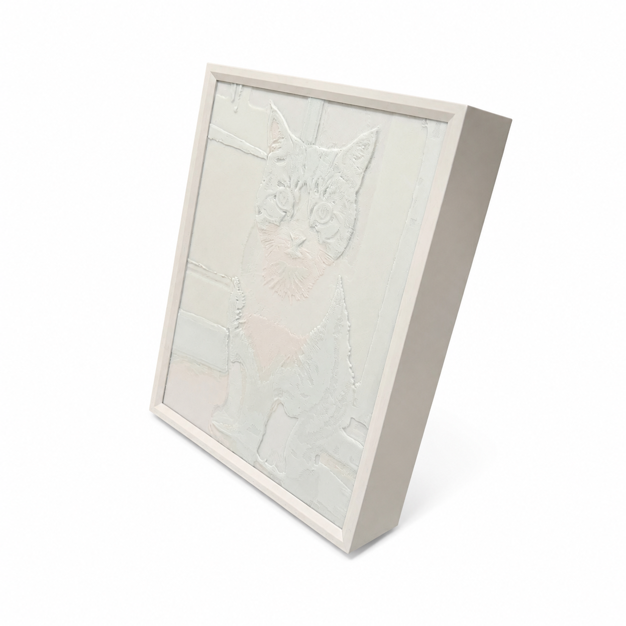 Tabletop custom pet memorial light with slim front frame and sturdy base
