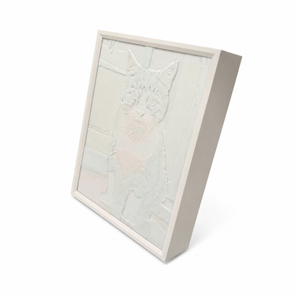 Tabletop custom pet memorial light with slim front frame and sturdy base