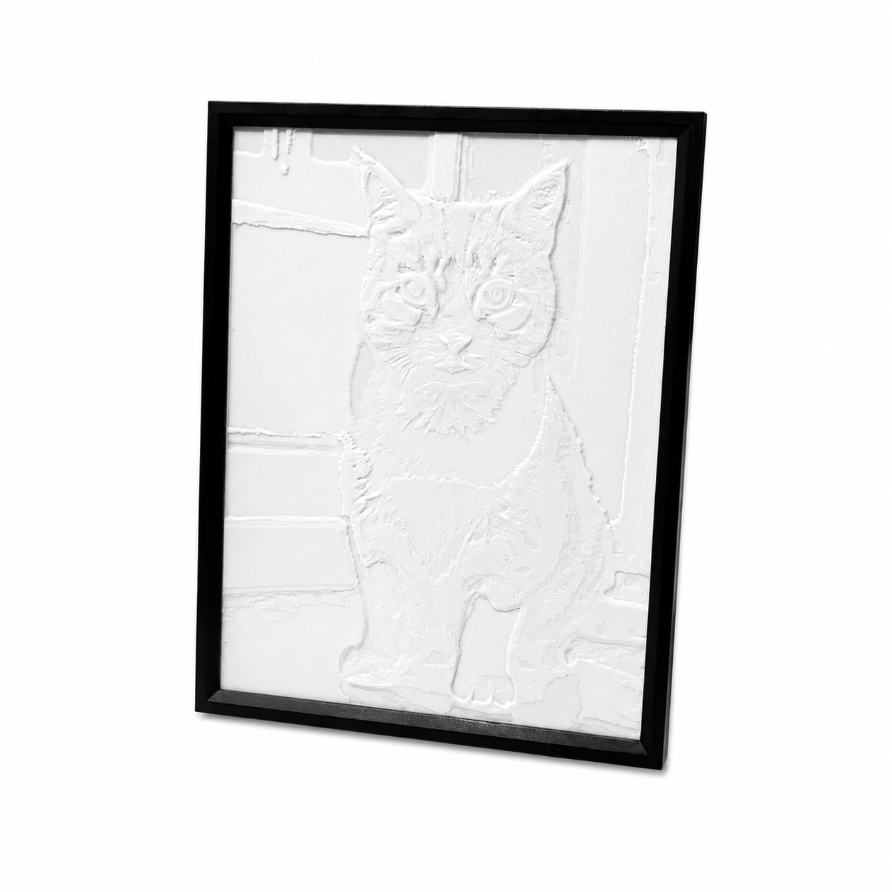 Black slim frame option for custom pet lithophane portrait