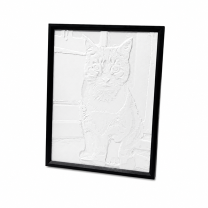 Black slim frame option for custom pet lithophane portrait