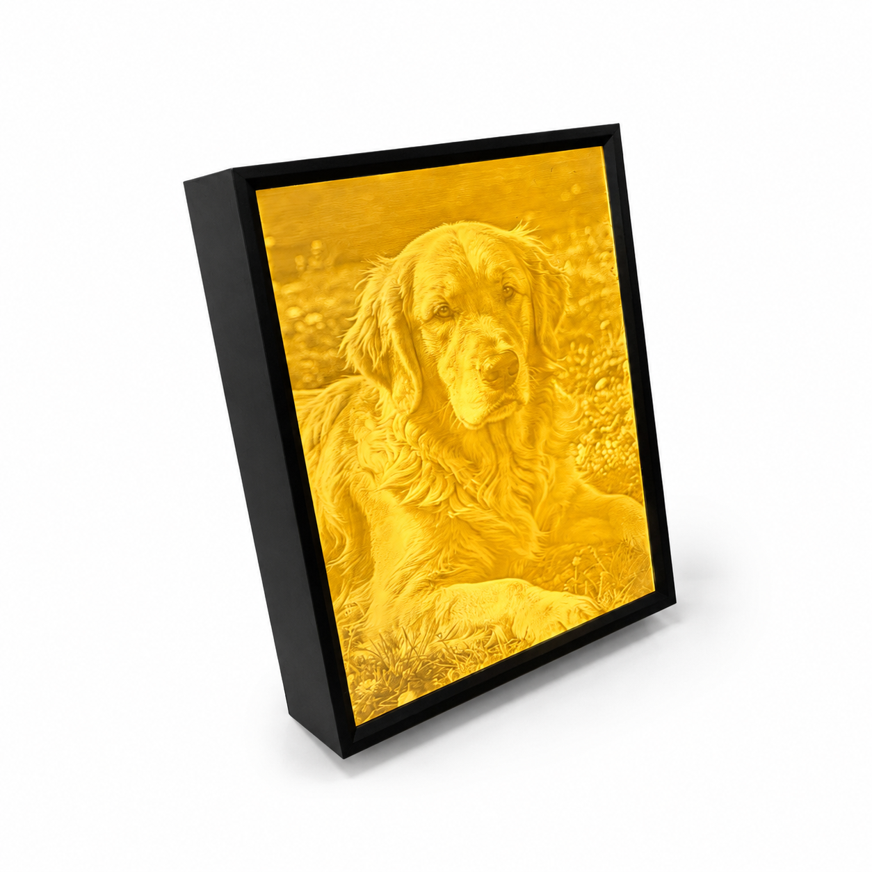 Minimalist slim-frame custom pet lithophane portrait for modern home decor