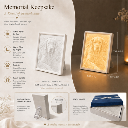 Personalized pet photo light styled as a meaningful home decor piece